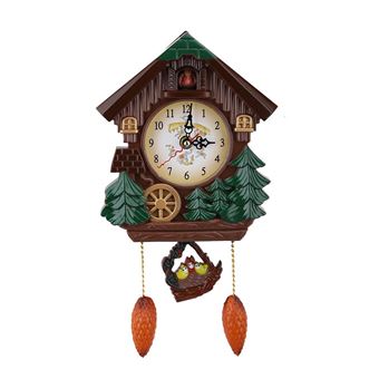 10 Sur Pendule A Coucou Arbre Maison Horloge Murale Art