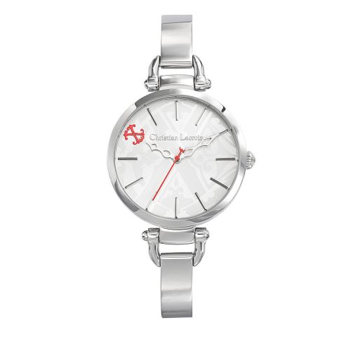 Montre Femme Christian Lacroix à Quartz Cadran Imprimé 32 mm Et Bracelet Argenté En Acier CLWE19