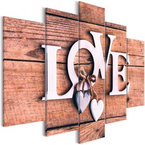 Tableau - Wooden Letters (5-Parts) Wide .Taille : 100x50