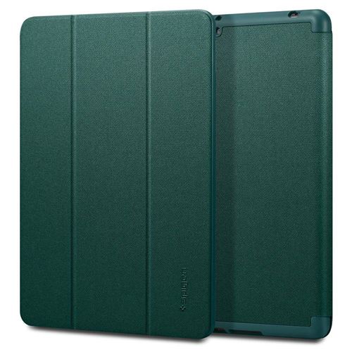 Spigen Urban Fit - Étui à rabat pour tablette - tissu, polyuréthanne thermoplastique (TPU) - vert de minuit - 10.2 - pour Apple 10.2-inch iPad (7ème génération)