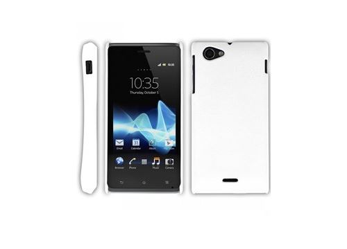 Coque rigide Blanche pour Sony Xperia L aspect mat toucher rubber gomme
