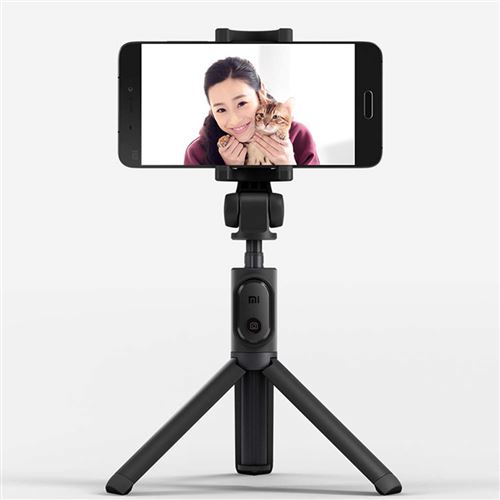 Xiaomi Trépied Noir Bâton Pliable Selfie Bt Avec Selfie À Obturateur De Bouton Sans Fil Pour iOS / Android