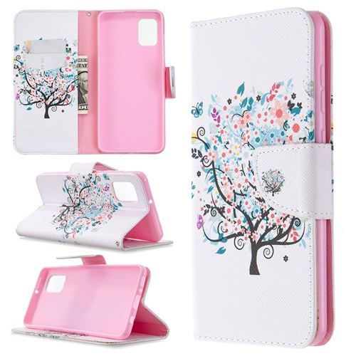 Etui en PU impression de motifs arbre fleur pour votre Samsung Galaxy A31