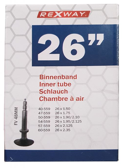 Rexway Chambre à air 26 x 1,75/2,50 (47/62-559) FV 48 mm