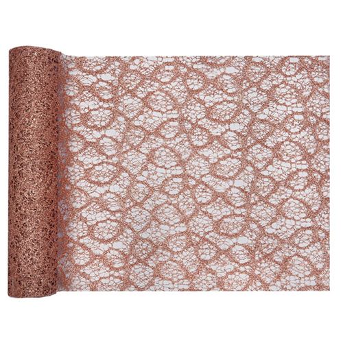 chemin de table dentelle rose gold métal 28cmx5m