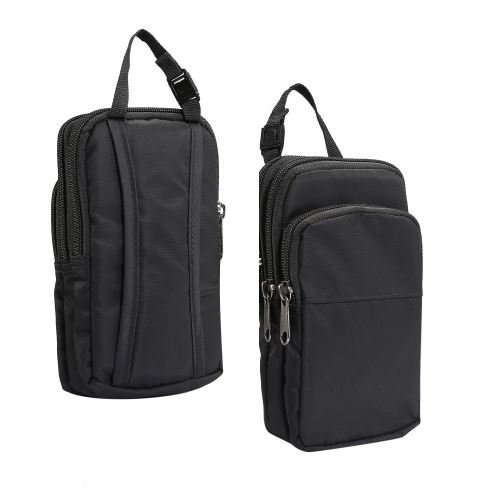 Sacoche en PU pochette de sport de loisir multifonctionnelle, taille: 17,5 X 10 X 3 cm noir pour votre Smartphones