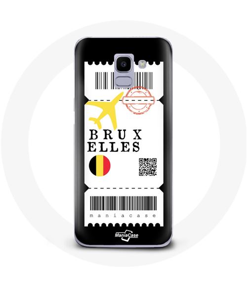 Coque pour Samsung Galaxy A8 2018 Billet d'avion Bruxelles Belgique Maniacase