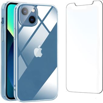 Pack Accessoires IPhone 13 : Coque Silicone Transparente + Verre Trempé - Marque Little Boutik - Neuf