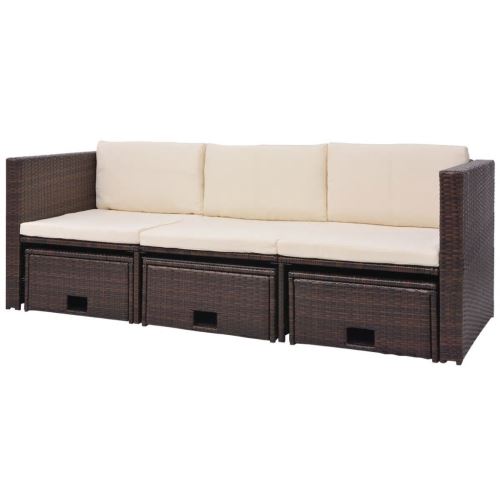 12 pcs Salon de Jardin Rotin Synthétique Jeu de Canapé de Jardin