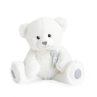 Ours en peluche Doudou et Compagnie Charms 24 cm Blanc