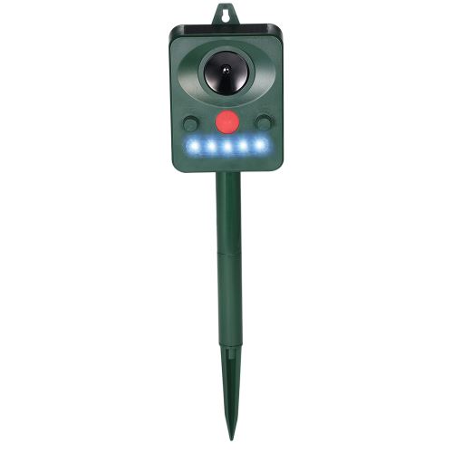 Decdeal Répulsif Solaire Ultrasons Antiparasitaires Extérieur Animal Répulsif avec Clignotant fréquence LED Réglable pour Repousser les Ratons Laveurs Chats Chiens Oiseaux