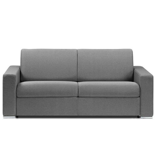 Canapé RAPIDO 3 Places DREAMER Convertible lit 140*197*16 tweed gris silex matelas 16 cm
