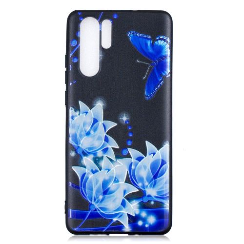 Coque en TPU impression de motifs fleur bleue pour votre Huawei P30 Pro