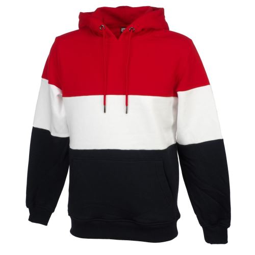 Sweat capuche hooded urban classics 3-tone hoody firered/wht/ 13080