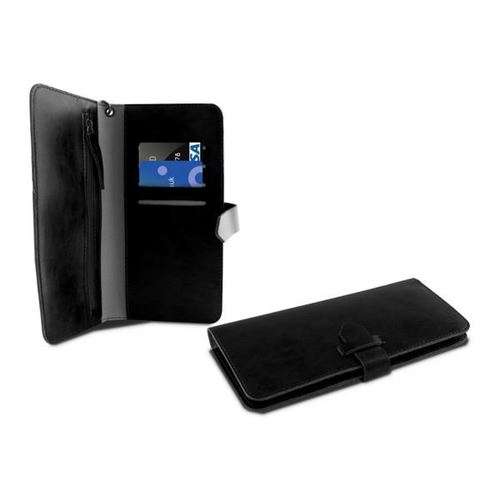 Housse Universelle pour Mobile Livre Smartphone 5,5 Wallet Noir