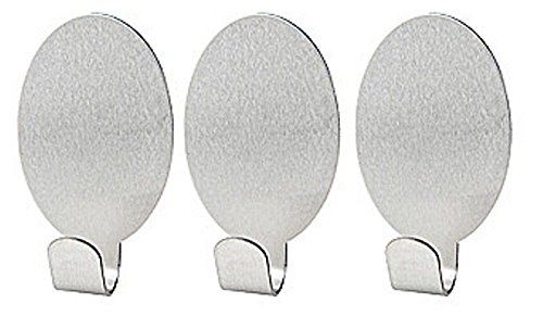 Fackelmann 61441 ellipse crochet universelle acier inoxydable argent 4,1 x 2,4 x 2 cm 3 pièces