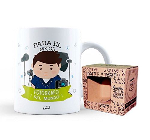 Mr Cool Tasse dans une boîte cadeau en mensajepara photographe ¡le mieux du monde, céramique, multicolore, 15 x 10 x 5 cm