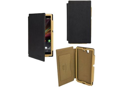 Etui à rabat latéral noir Sony Xperia Z