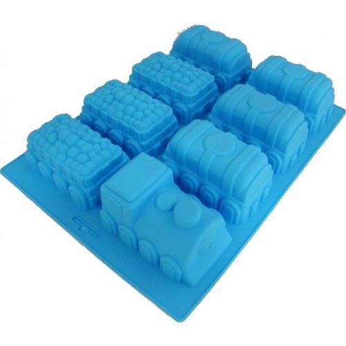 Moule a gateau en silicone train patisserie 8 pièces