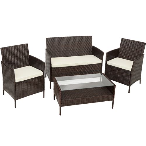 Tectake Salon De Jardin Madere 2 Chaises Fauteuils 1 Banc 1 Table Mobilier De Jardin Achat Prix Fnac