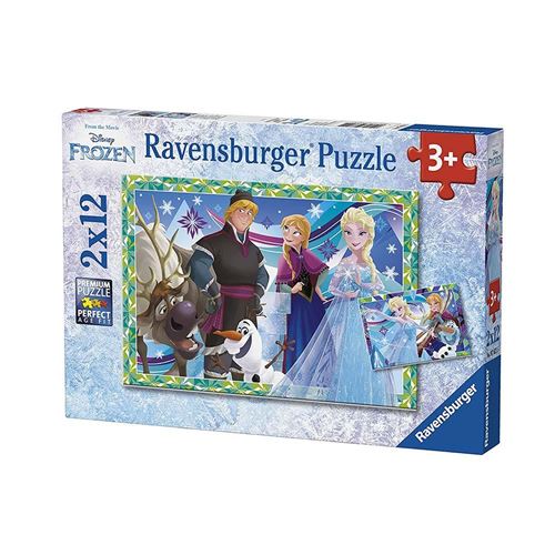 Puzzles 2 x 12 pièces Ravensburger Jeux d'hiver Disney Frozen La Reine des Neiges