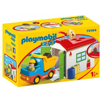 Playmobil 1.2.3 70184 Ouvrier avec camion et garage