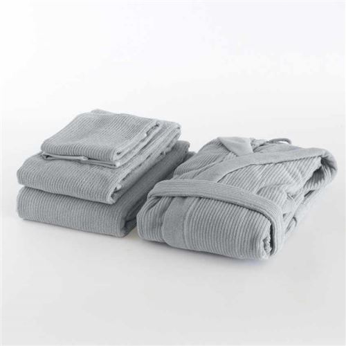 Set de 3 Serviettes + Peignoir Unisex Svad Dondi Skipper, Taille: M, Couleur: Gris