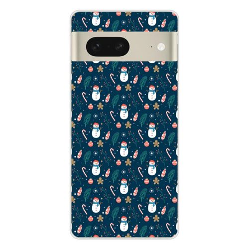 Coque en silicone imprimée compatible Google Pixel 7 NO Bonhomme de neige