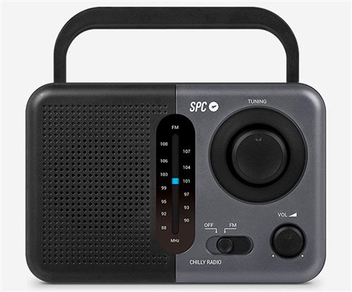 SPC Chilly Radio FM et AM Noir avec poignée de Maintien
