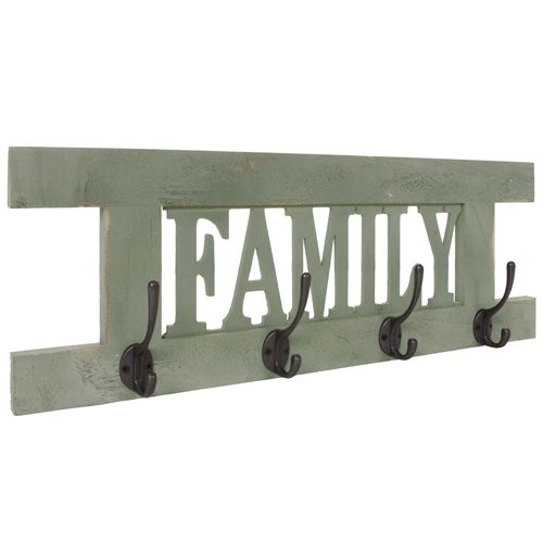 Portemanteau HWC-C60, Family, 60x21cm ~ vert shabby