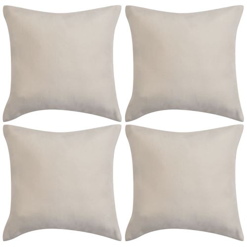 vidaXL Kussenhoezen 4 stuks beige imitatie suède 40x40 cm polyester
