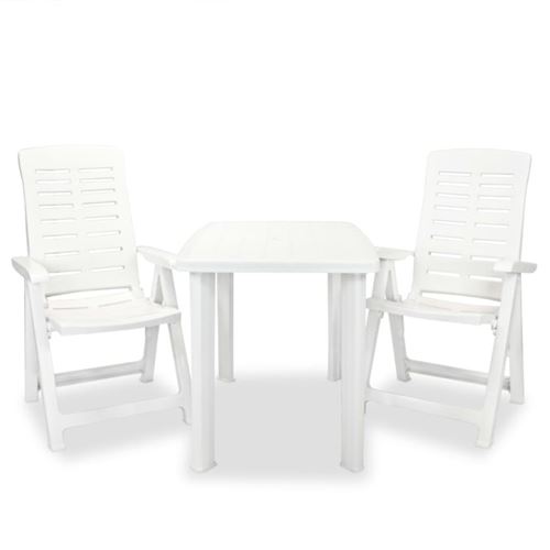Vidaxl Blanc Ensemble De Bistro 3 Pcs - Image 3
