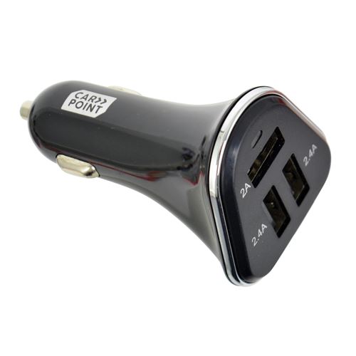 Carpoint chargeur de voiture USB triple 12/24V 2/2,4A noir