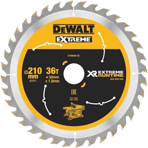 DeWalt XR Extreme Runtime pour lame de scie statique, 1 pièce, 210/30 mm 36 WZ/FZ, dt99566 circulaire QZ
