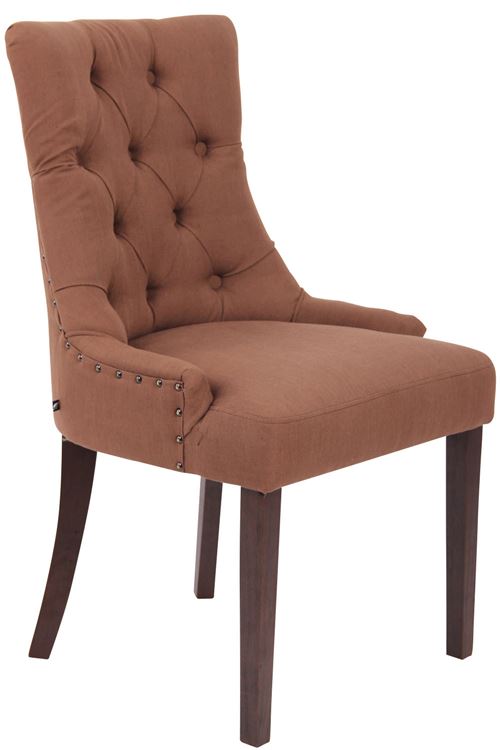 Chaise de salle à manger ABERDEEN tissu , Marron/Antique