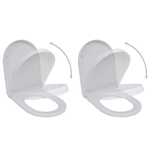 Vidaxl Blanc Toiletbrillen Met Soft-Close Deksels 2 St Kunststof Wit275928 - Image 1