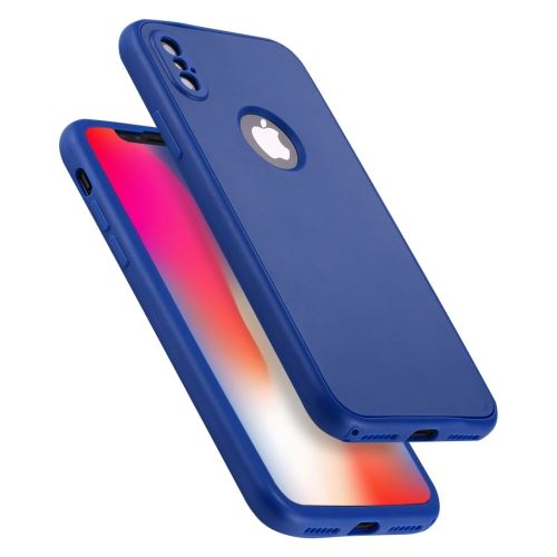 iPhone X Coque Protection Plastique Bleu Detachable ALS48134