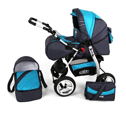 Poussette / Landau combiné 2en1 multifonctions bébé enfant 0-36m avec équipement Roues en caoutchouc Volver