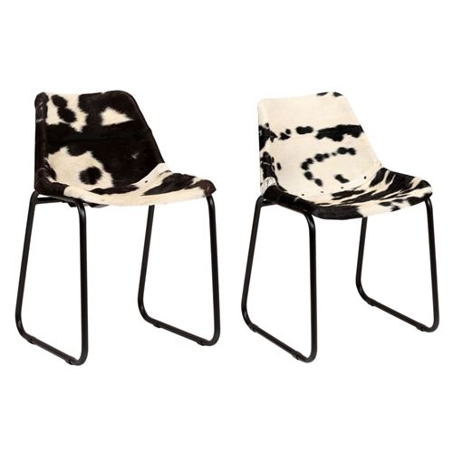 vidaXL Chaise de salle à manger 2 pcs Cuir véritable de chèvre