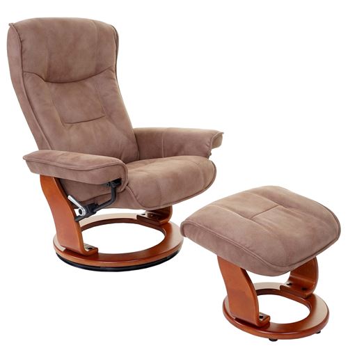 MCA fauteuil relax Hamilton tissu charge max. 130kg marron antique miel
