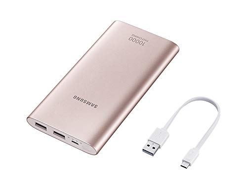 Samsung EB-P1100B - Banque d'alimentation - 10000 mAh - 2 A - FC - 2 connecteurs de sortie (USB) - sur le câble : Micro-USB - rose martien