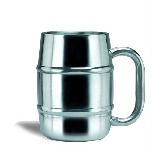 TOTALCADEAU Chope de bi&egrave;re double paroi en acier shooter insolite recipient fete