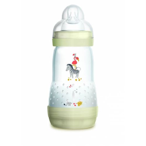 Mam biberon anti colique 260 ml 0 à 6 mois tétine débit 2 blanc