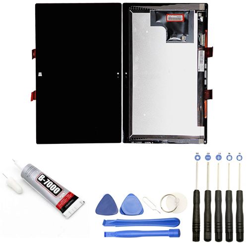 Visiodirect® Ecran complet: Vitre + LCD compatible avec Microsoft Surface Pro 1514 NOIR+ Kit outils + Colle B7000 Offerte