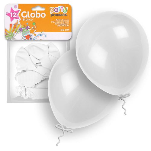 Pack 12 ballons blanc 23 cm