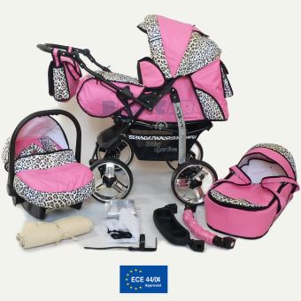 poussette trio leopard