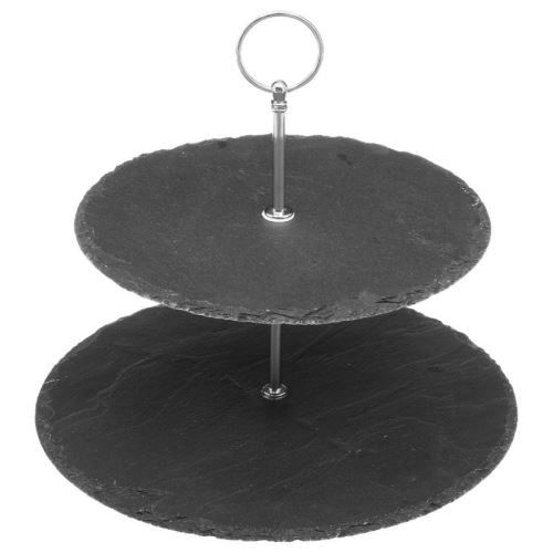 Serviteur 2 Étages Ardoise 26cm Gris