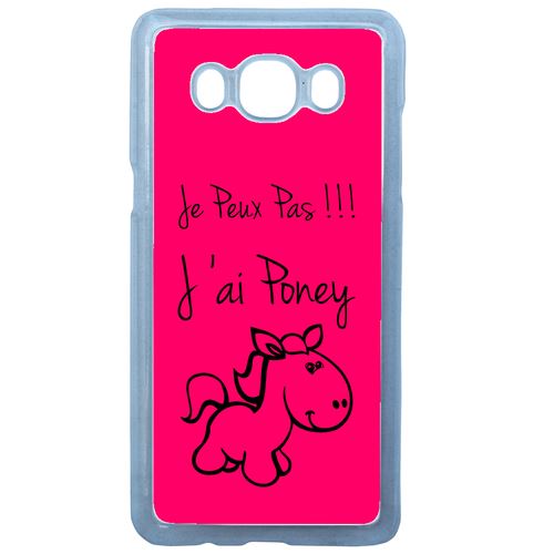 Coque Citation Poney Rose Compatible Galaxy J7 2016 Transparent