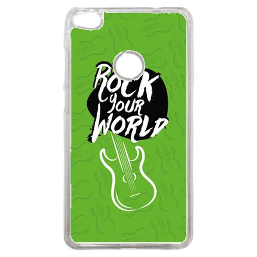 Coque Rock Your World Fond Vert Compatible P8 2017 Transparent