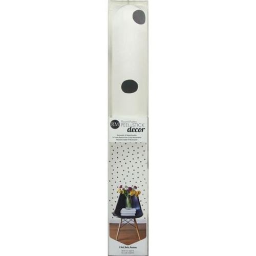 Papier peint adhésif Pois Noir - 5 x 0,53 metre